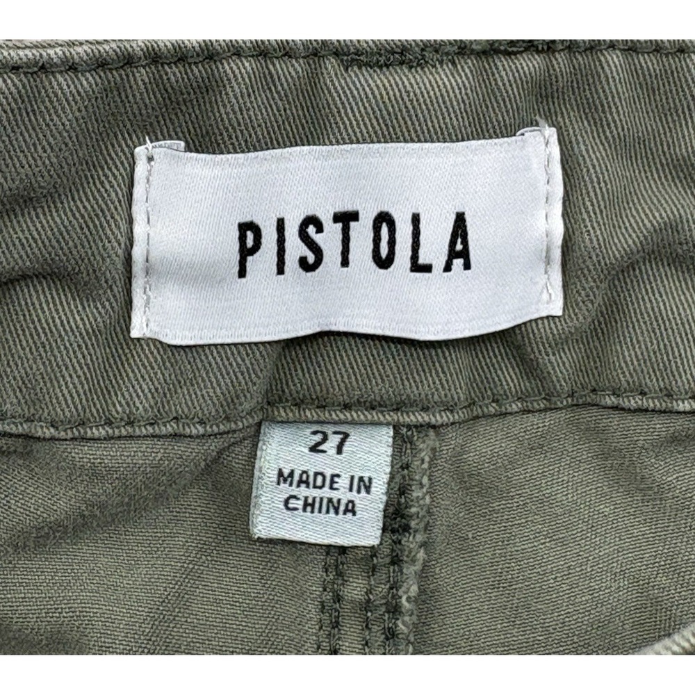 Pistola Sabrina Curved Utility Pants in Meadow Women's 27 Green Barrel Leg Twill - Picture 6 of 11